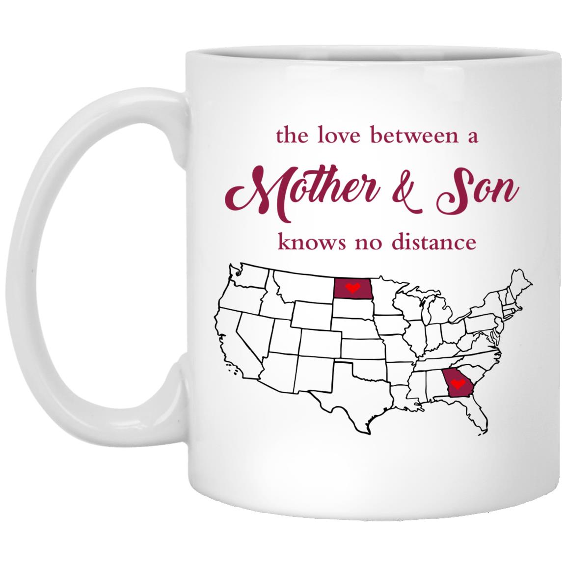 North Dakota Georgia The Love Between Mother And Son Mug - Mug Teezalo