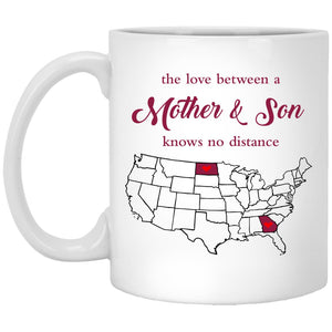 North Dakota Georgia The Love Between Mother And Son Mug - Mug Teezalo