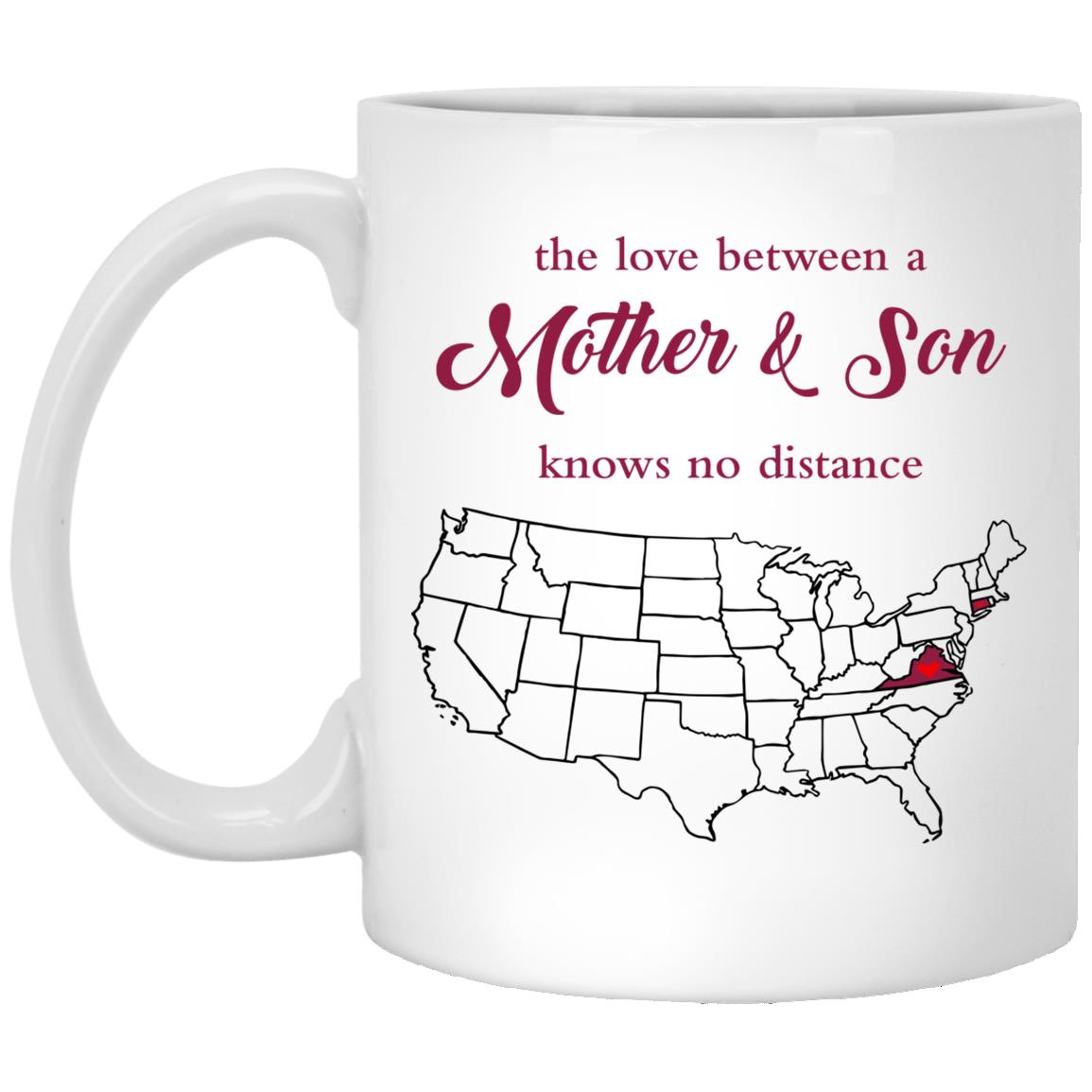 Virginia Connecticut The Love Between Mother And Son Mug - Mug Teezalo