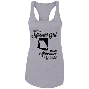 Just A Missouri Girl In An Arizona World T Shirt - T-shirt Teezalo