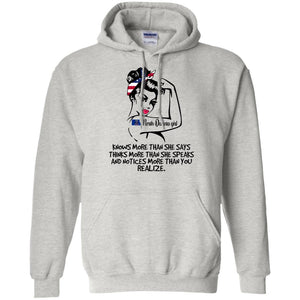 North Dakota Girl Knows More Than She Says Hoodie - Hoodie Teezalo