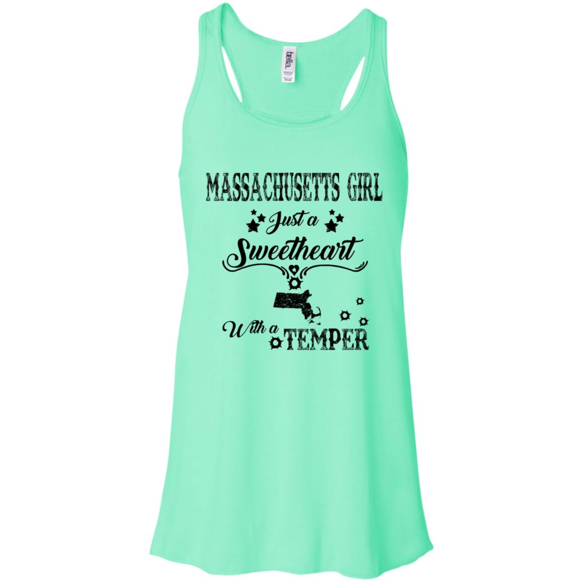 Massachusetts Girl Just Sweetheart With Temper T-shirt - T-shirt Teezalo