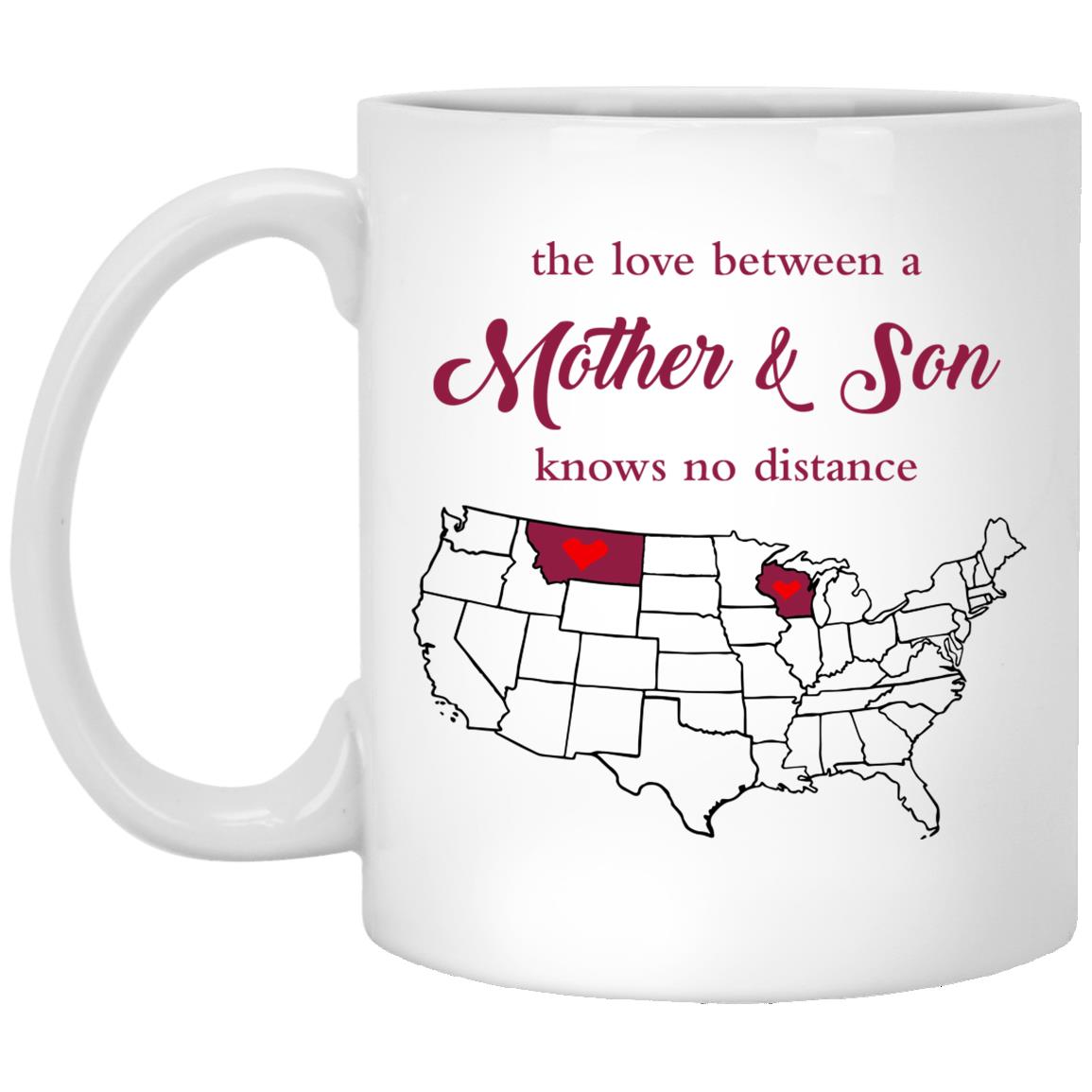 Wisconsin Montana The Love Between Mother And Son Mug - Mug Teezalo