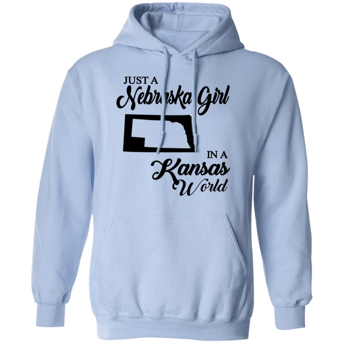 Just A Nebraska Girl In A Kansas World T-Shirt - T-shirt Teezalo