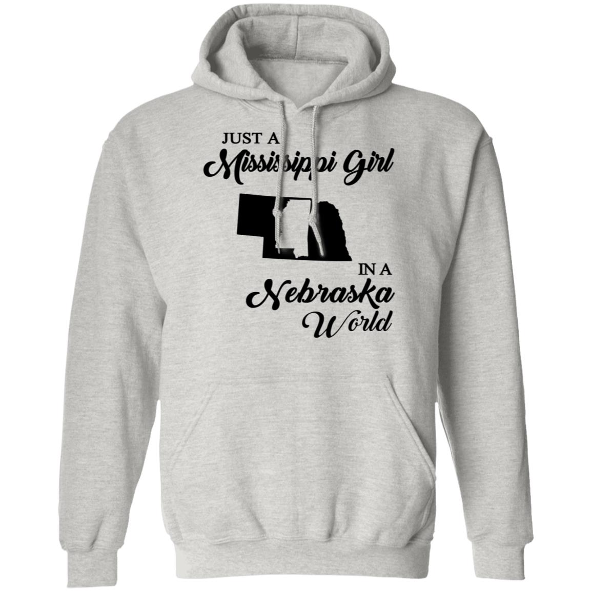 Just A Mississippi Girl In A Nebraska World T-Shirt - T-shirt Teezalo