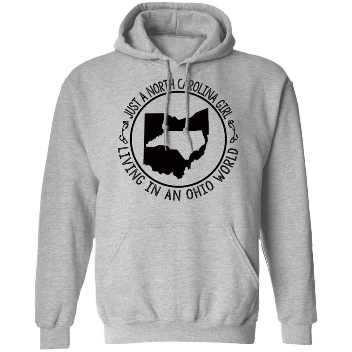 North Carolina Girl Living In Ohio World T- Shirt - T-shirt Teezalo