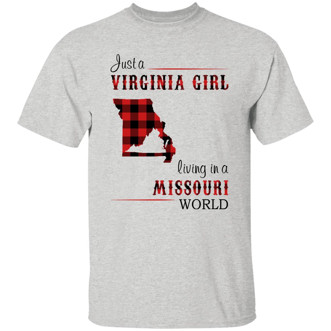 Just A Virginia Girl Living In A Missouri World T-shirt - T-shirt Born Live Plaid Red Teezalo