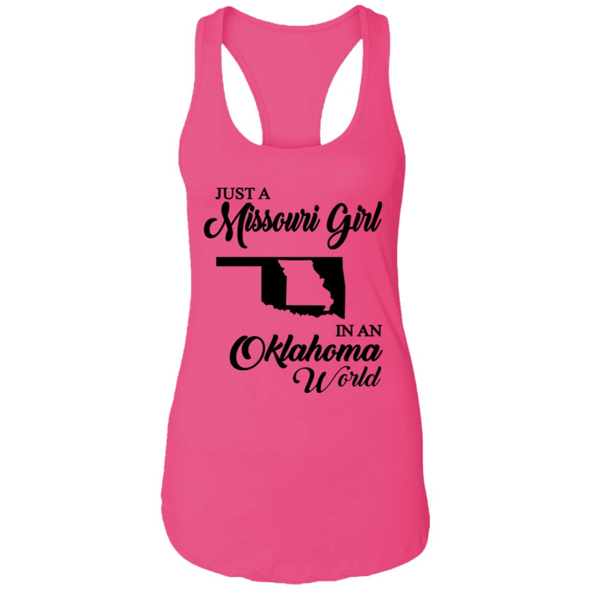 Just A Missouri Girl In An Oklahoma World T-Shirt - T-shirt Teezalo