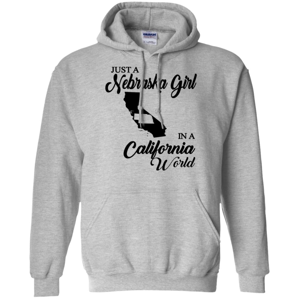 Just A Nebraska Girl In A California World T-Shirt - T-shirt Teezalo