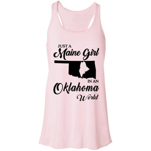 Just A Maine Girl In An Oklahoma World T-Shirt - T-shirt Teezalo