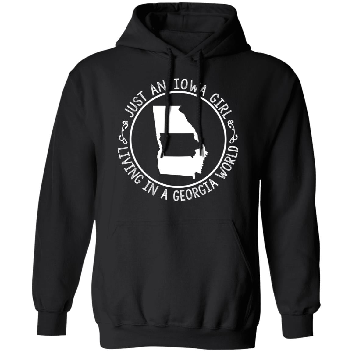 Just An Iowa Girl Living In A Georgia World T-Shirt - T-shirt Teezalo