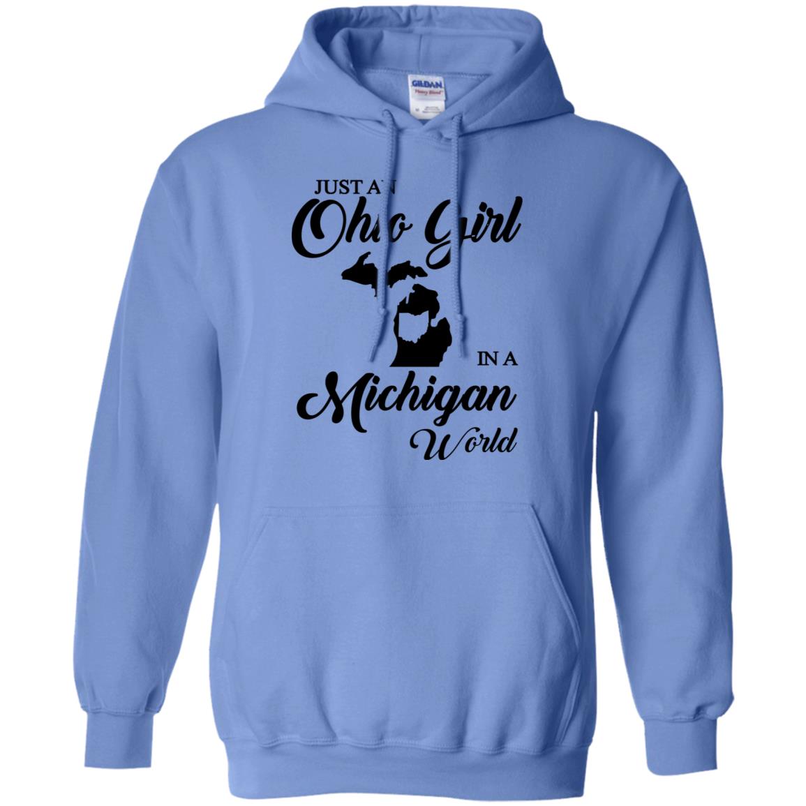 Just An Ohio Girl In A Michigan World T-Shirt - T-shirt Teezalo