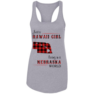 Just A Hawaii Girl Living In A Nebraska World T-Shirt - T-shirt Teezalo