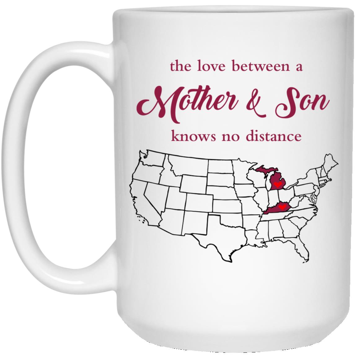 Michigan Kentucky The Love Between Mother And Son Mug - Mug Teezalo
