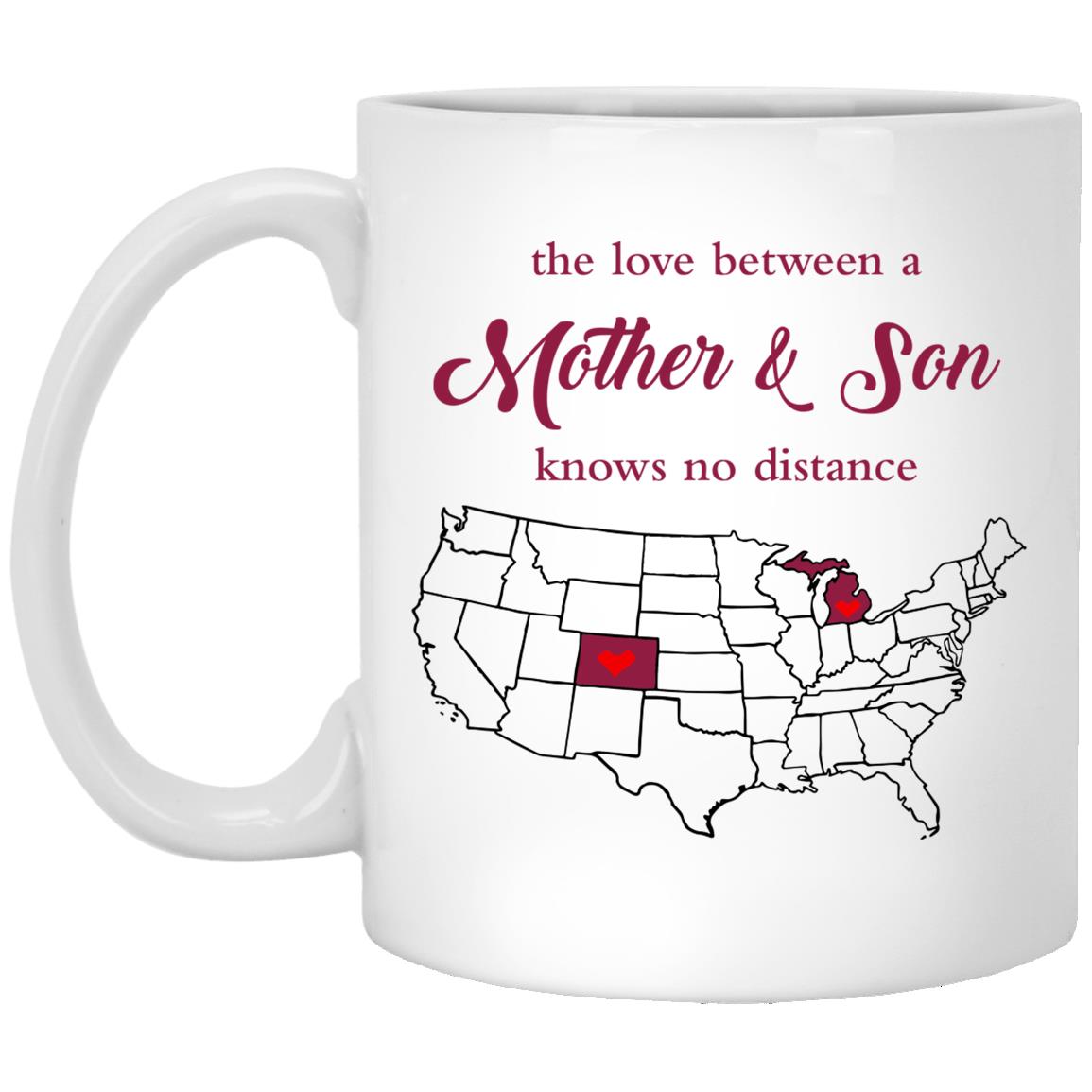 Michigan Colorado The Love Between Mother And Son Mug - Mug Teezalo