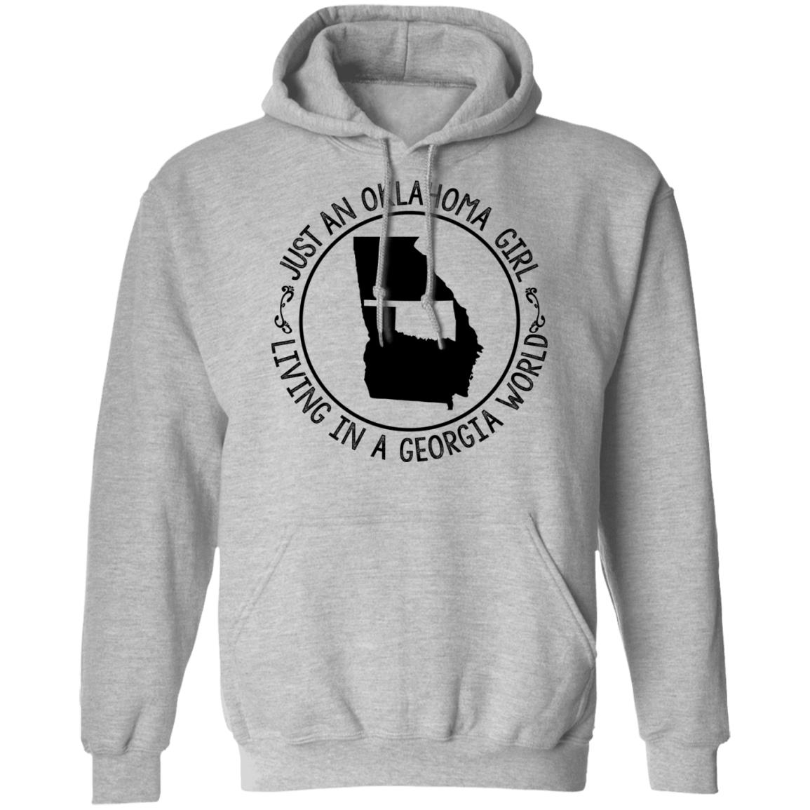 Just An Oklahoma Girl Living In A Georgia World T Shirt - T-shirt Teezalo