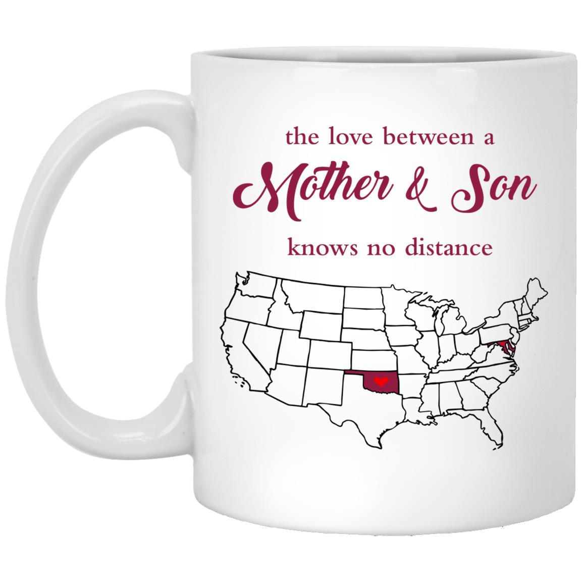 Oklahoma Maryland The Love Between Mother And Son Mug - Mug Teezalo