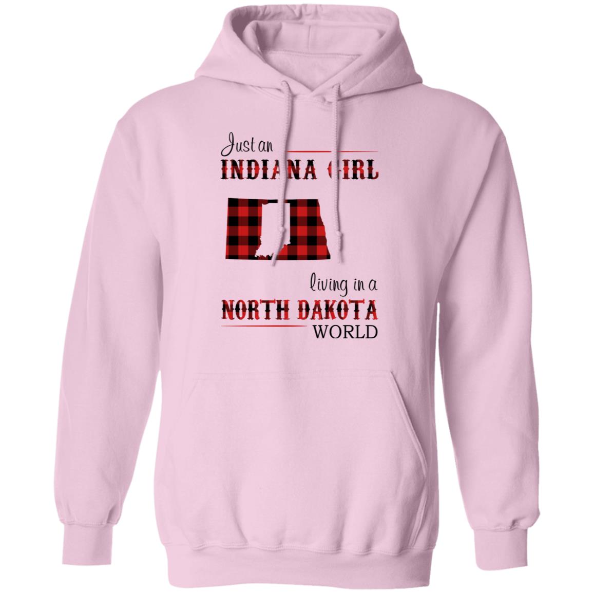 Just An Indiana Girl Living In A North Dakota World T-Shirt - T-shirt Born Live Plaid Red Teezalo
