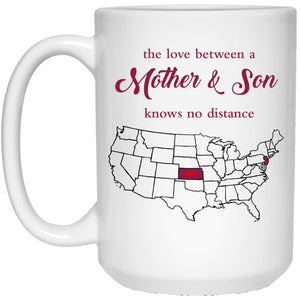 Kansas New Jersey The Love Between Mother And Son Mug - Mug Teezalo