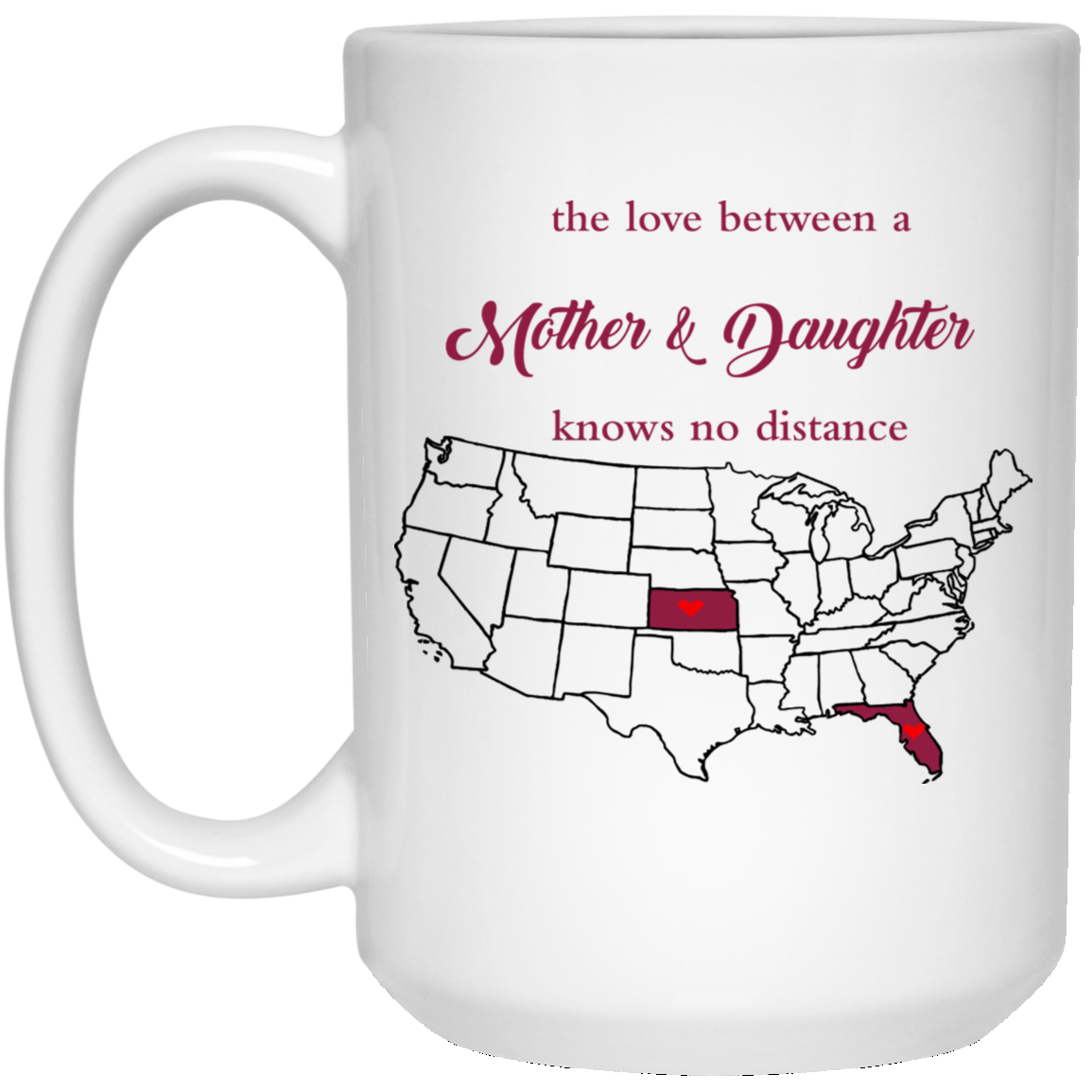 Kansas Florida Love Between Mother And Daughter Mug - Mug Teezalo