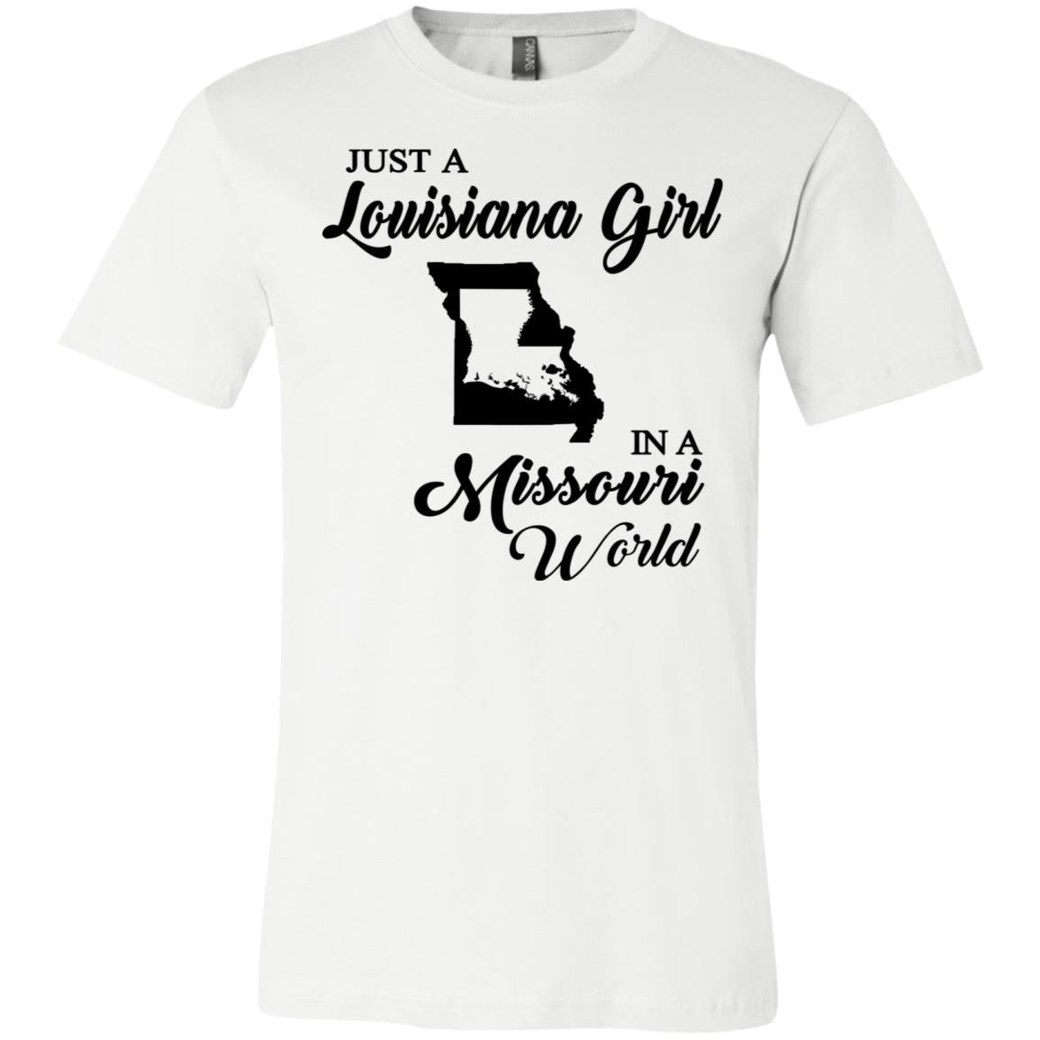 CustomCat Just A Louisiana Girl in A Missouri World T-Shirt - NL6710 Next Level Ladies' Triblend T-Shirt Premium Heather S