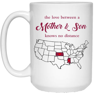 Mississippi Kansas The Love Between Mother And Son Mug - Mug Teezalo