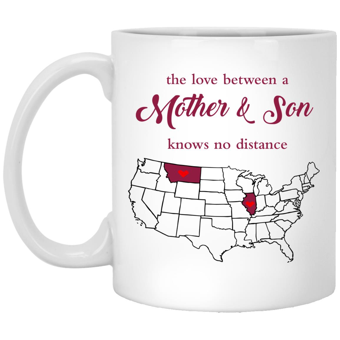 Montana Illinois The Love Between Mother And Son Mug - Mug Teezalo
