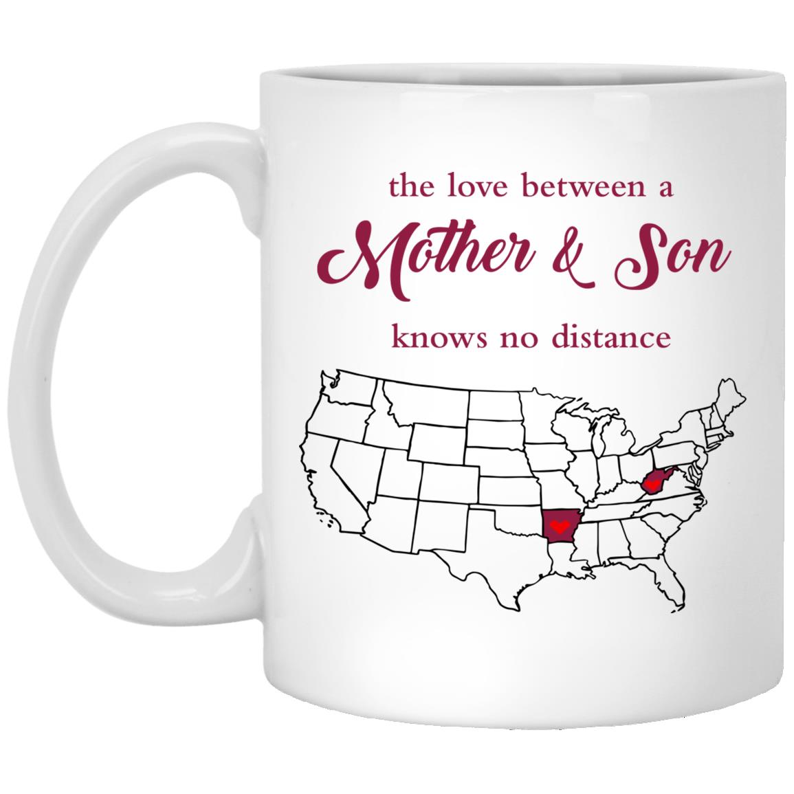 Arkansas West Virginia The Love Between Mother And Son Mug - Mug Teezalo