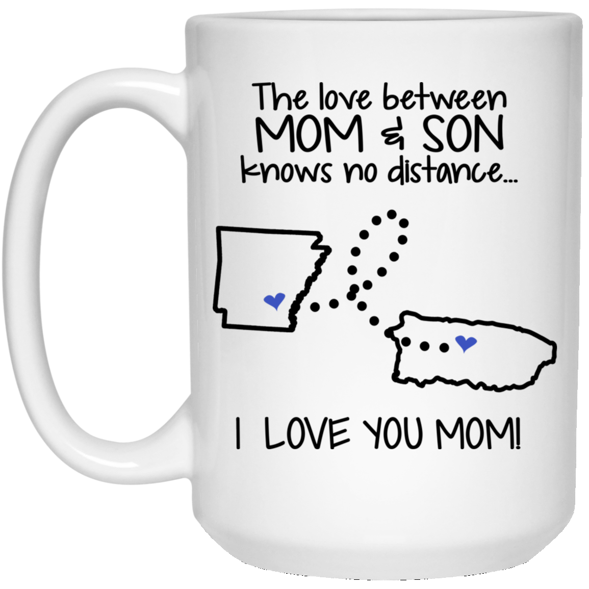 Puerto Rico Arkansas The Love Between Mom And Son Mug - Mug Teezalo