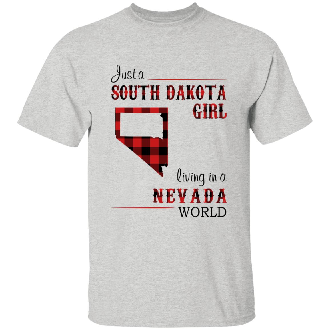 Just A South Dakota Girl Living In A Wisconsin World T-shirt - T-shirt Born Live Plaid Red Teezalo