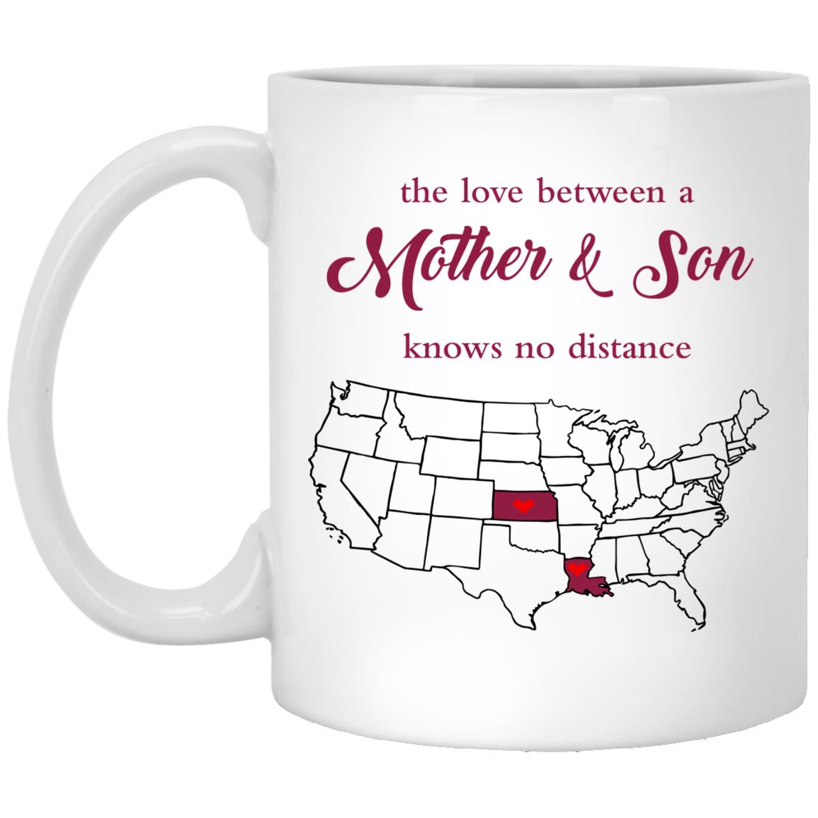 Kansas Louisiana The Love Between Mother And Son Mug - Mug Teezalo