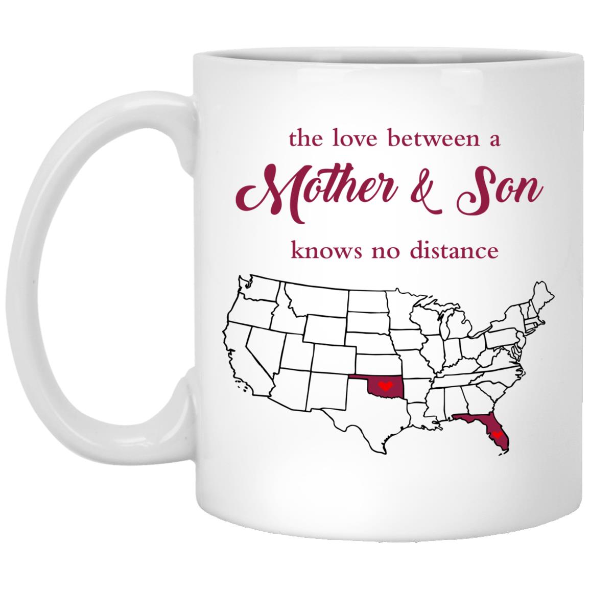 Oklahoma Florida The Love Between Mother And Son Mug - Mug Teezalo