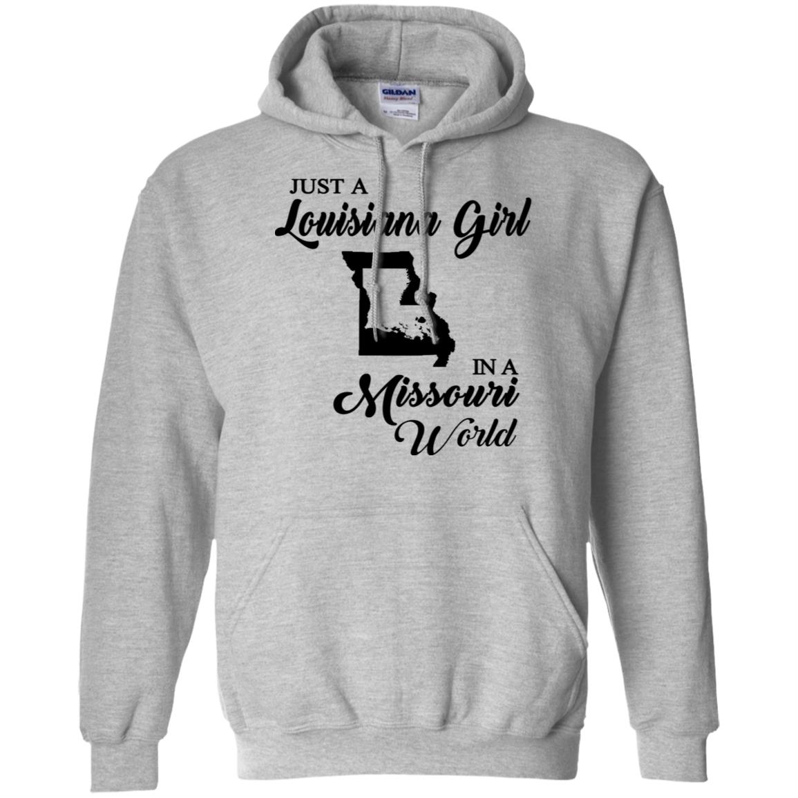 Just A Louisiana Girl In A Missouri World T-Shirt - T-shirt Teezalo