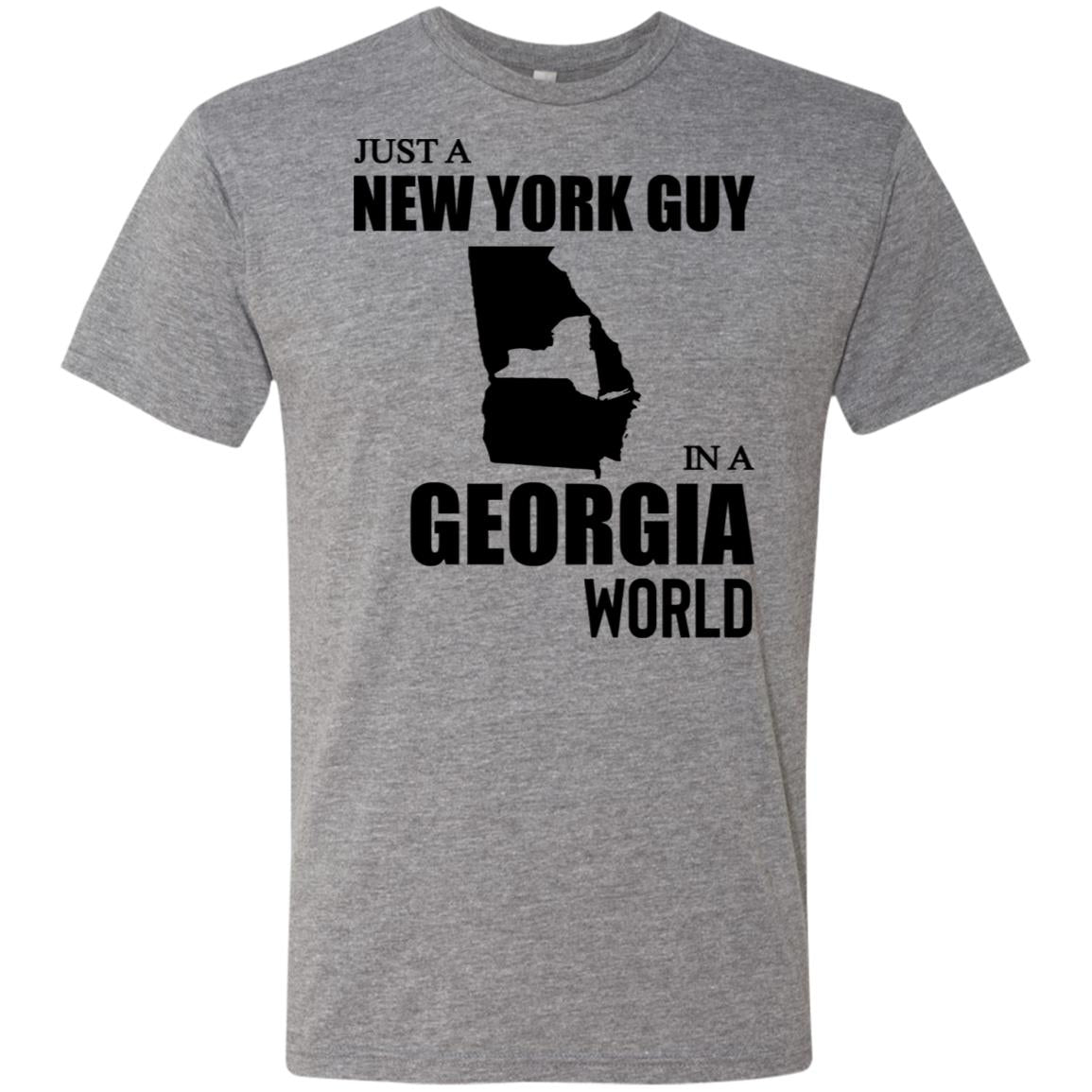 Just A New York Guy In A Georgia World T-Shirt - T-shirt Teezalo