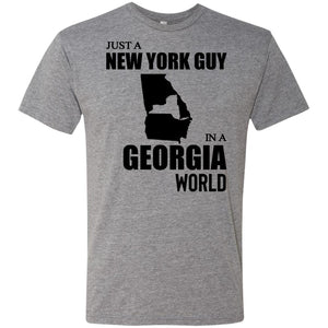 Just A New York Guy In A Georgia World T-Shirt - T-shirt Teezalo