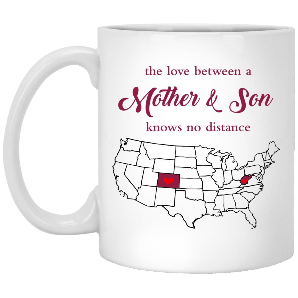 West Virginia Colorado The Love Between Mother And Son Mug - Mug Teezalo