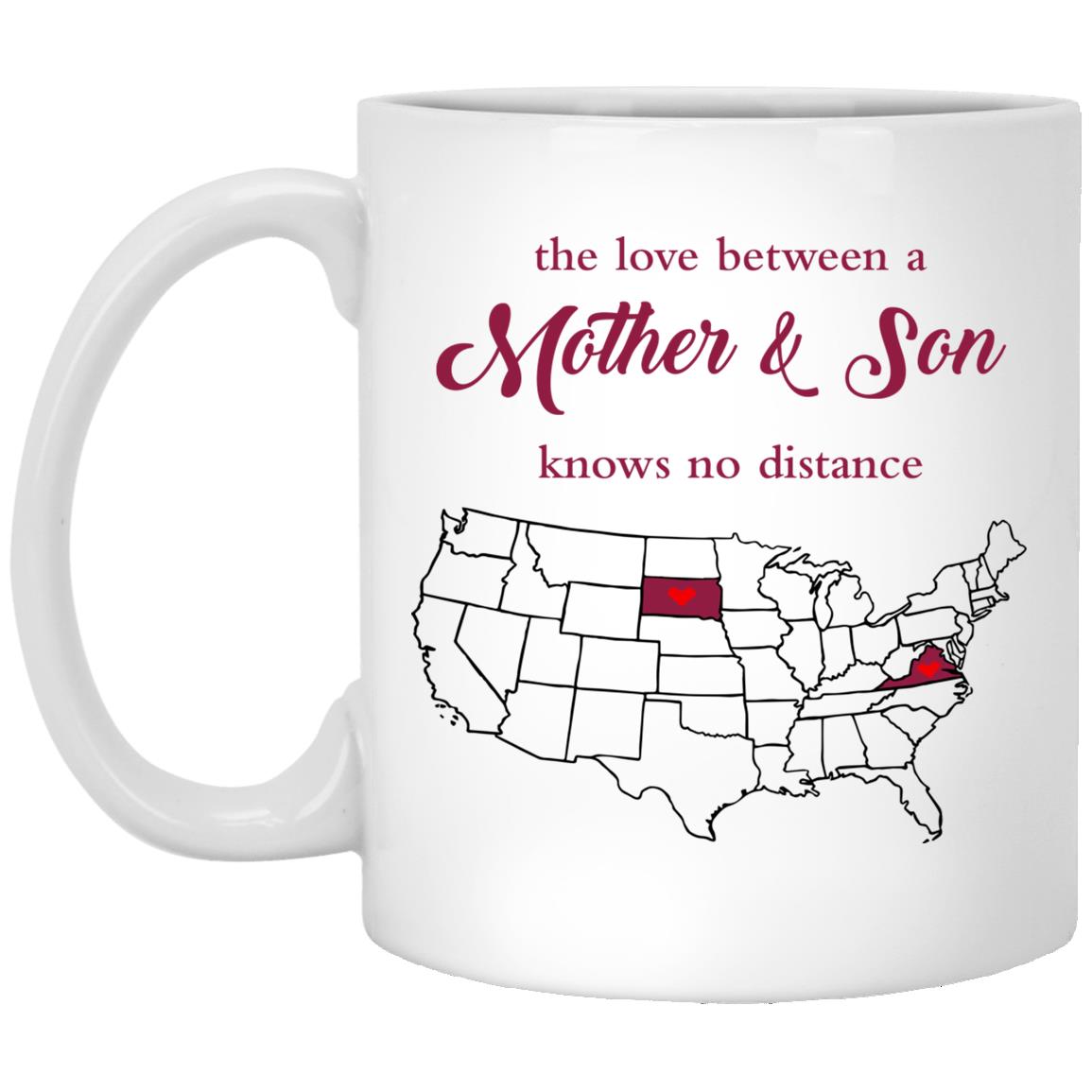 Virginia South Dakota The Love Between Mother And Son Mug - Mug Teezalo