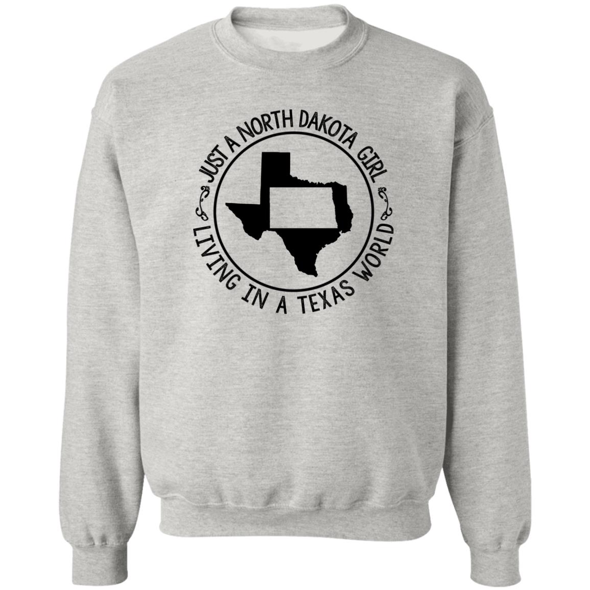 North Dakota Girl Living In Texas World T Shirt - T-shirt Teezalo