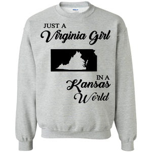 Just A Virginia Girl In A Kansas World T-Shirt - T-shirt Teezalo