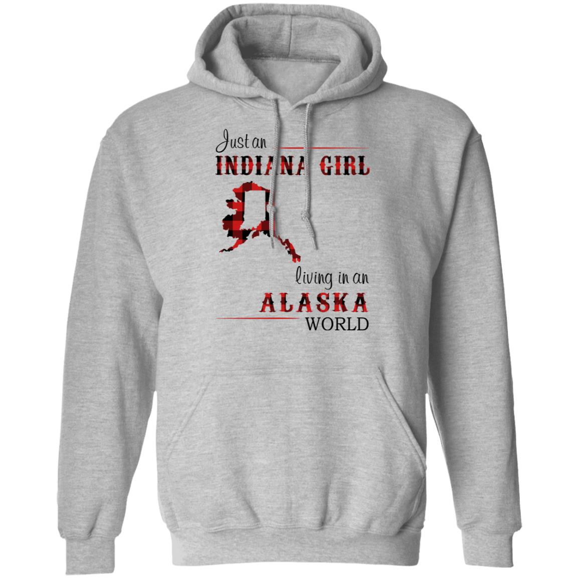 Just An Indiana Girl Living In An Alaska World T-Shirt - T-shirt Born Live Plaid Red Teezalo