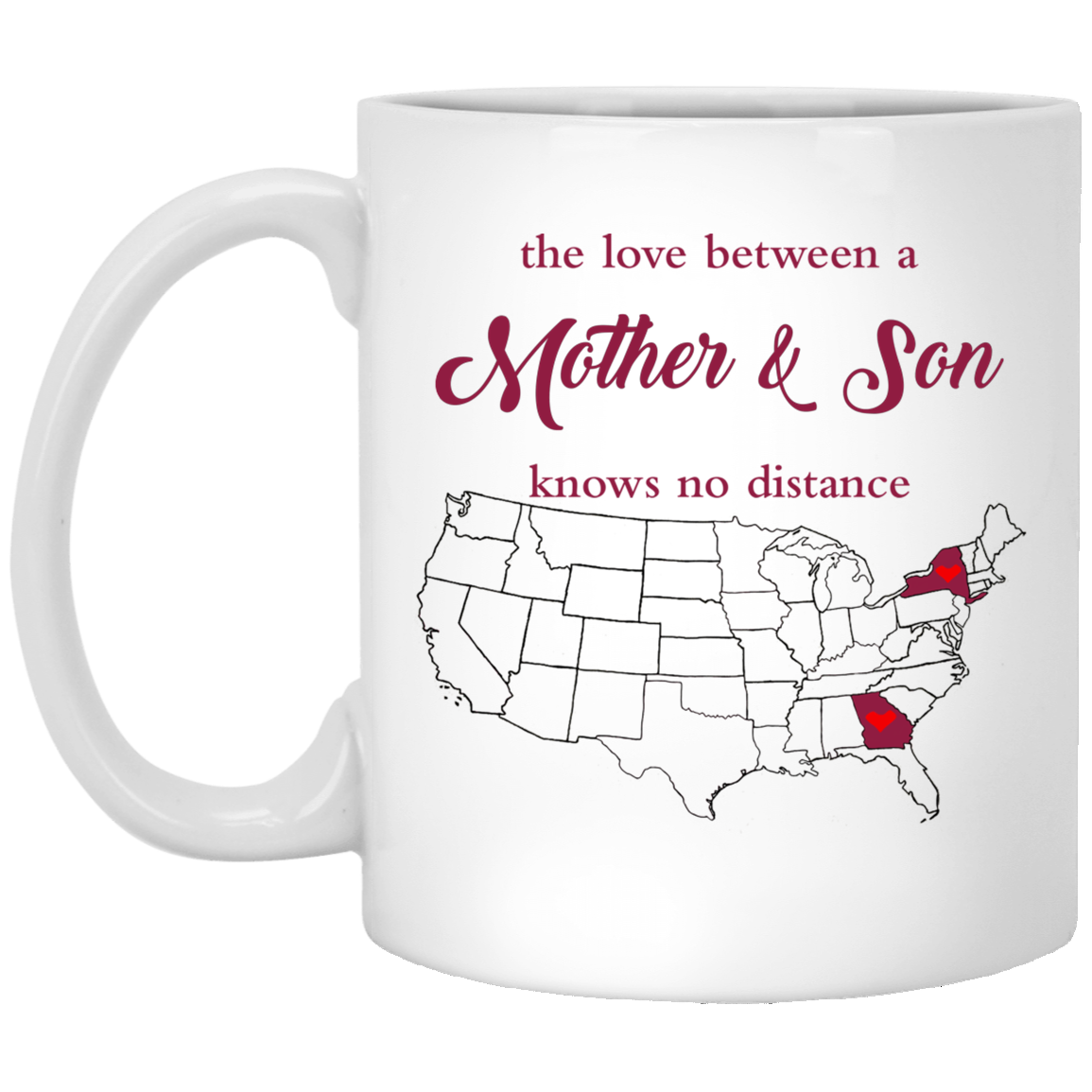 Georgia New York The Love Between Mother And Son Mug - Mug Teezalo