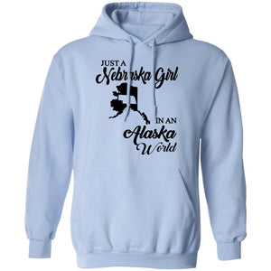 Just A Nebraska Girl In An Alaska World T-Shirt - T-shirt Teezalo