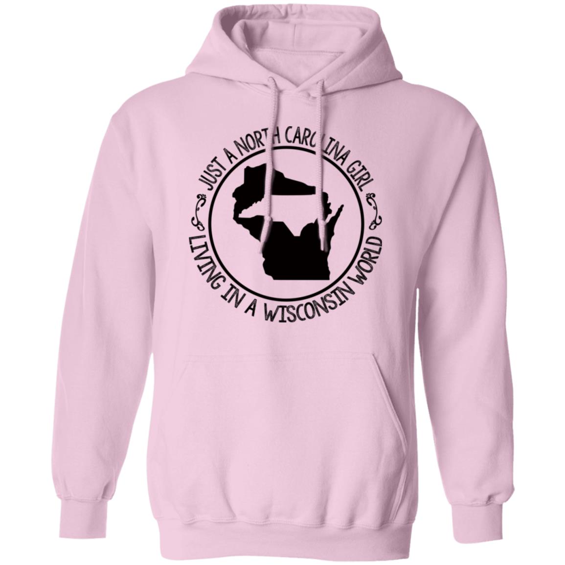 North Carolina Girl Living In Wisconsin World T- Shirt - T-shirt Teezalo