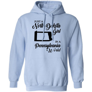 Just A North Dakota Girl In A Pennsylvania World T Shirt - T-shirt Teezalo