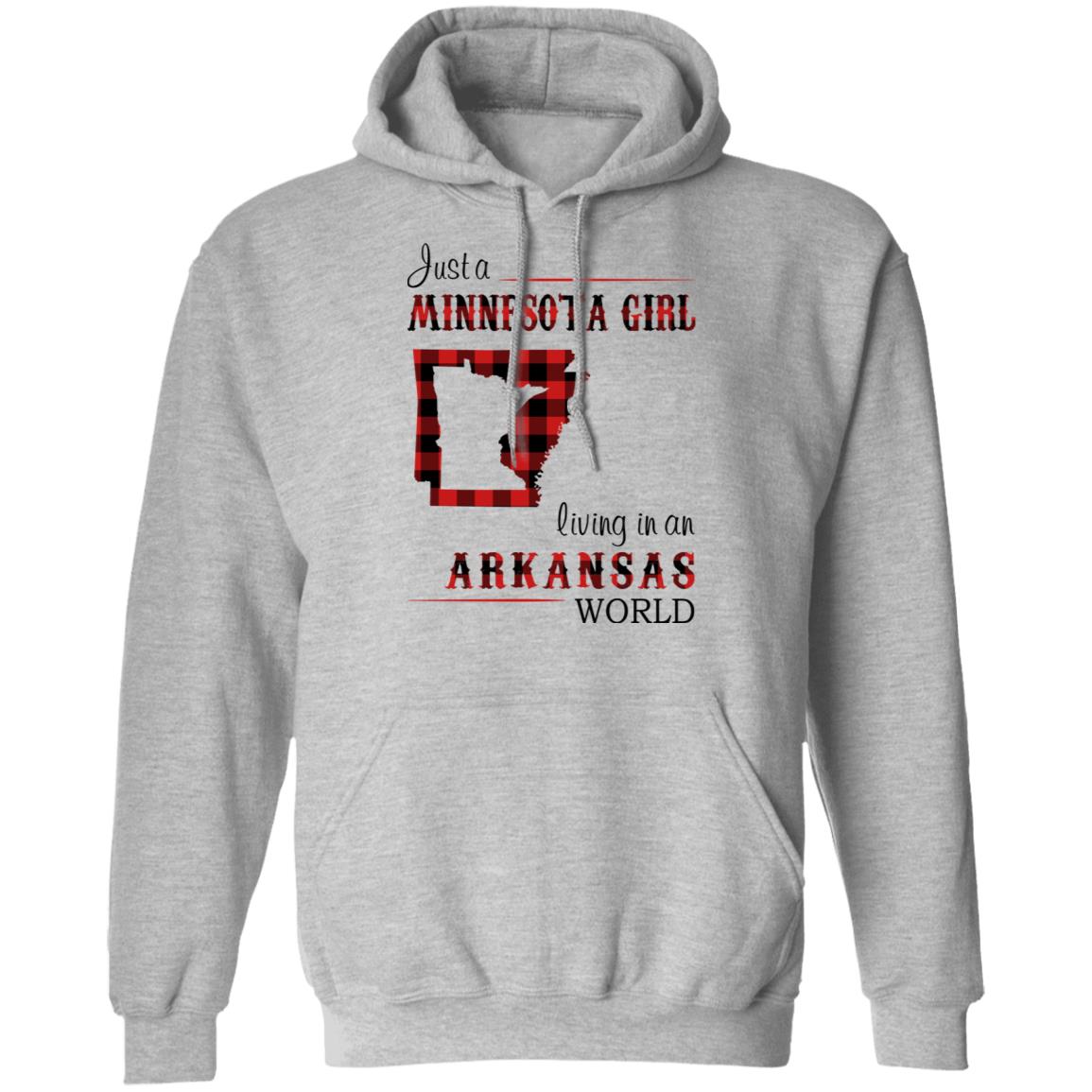 Just A Minnesota Girl Living In An Arkansas World T Shirt - T-shirt Teezalo