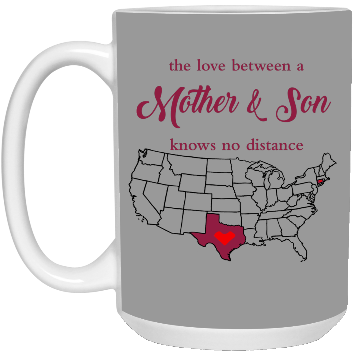 Connecticut Texas Love Mother Son Mug - Mug Teezalo