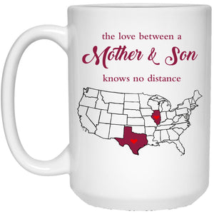 Illinois Texas The Love Between Mother And Son Mug - Mug Teezalo