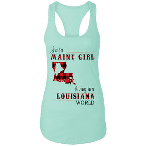 Just A Maine Girl Living In A Louisiana World T-Shirt - T-shirt Teezalo