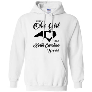 Just An Ohio Girl In A North Carolina World T-Shirt - T-shirt Teezalo