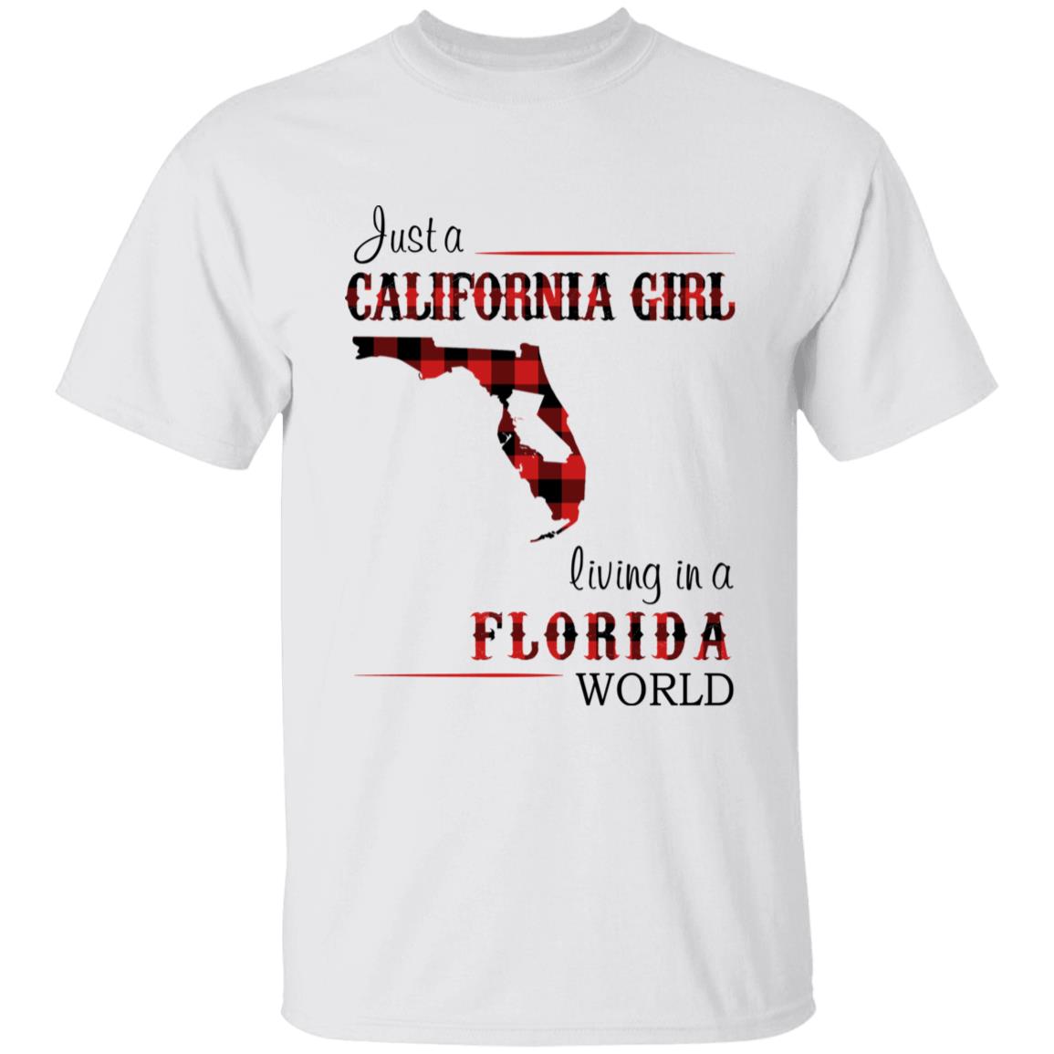 Just A California Girl Living In A Florida World T-shirt - T-shirt Born Live Plaid Red Teezalo